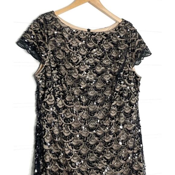 Jessica Howard Formal art deco scalloped sequins black size 6 - Picture 2 of 11